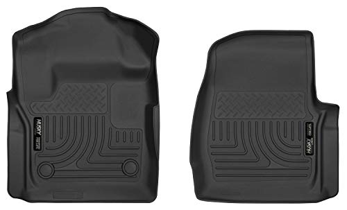 Husky Liners X-act Contour Floor Mats | Fits 2017 - 2024 Ford F-250/F-350 Super Duty Standard Cab | Front Row, 2-pc Black - 52721