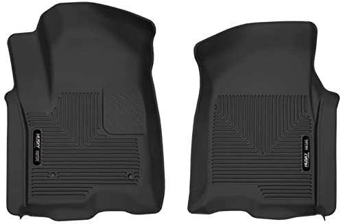 Husky Liners X-act Contour Floor Mats | Fits 2019 - 2024 Chevrolet Silverado/GMC Sierra 1500, 2020-2024 2500, 3500 Crew Cab & Double Cab | Front Row, 2-pc Black - 54101