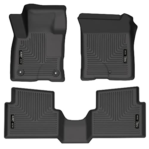 Husky Liners Weatherbeater Floor Mats | Fits 2022 - 2024 Ford Maverick (EcoBoost Gas Model Only) | Front & 2nd Row, 3-pc Black - 95051