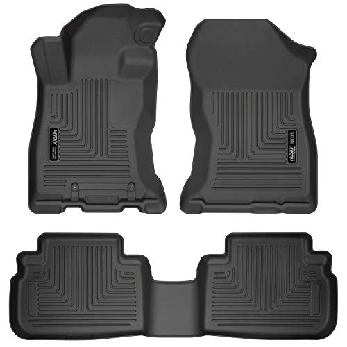 Husky Liners Weatherbeater Floor Mats | Fits 2019 - 2024 Subaru Forester | Front & 2nd Row, 3-pc Black - 95891