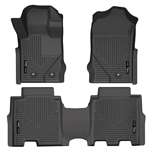 Husky Liners Weatherbeater Floor Mats | Fits 2021 - 2024 Ford Bronco 4-Door | Front & 2nd Row, 3-pc Black - 95301