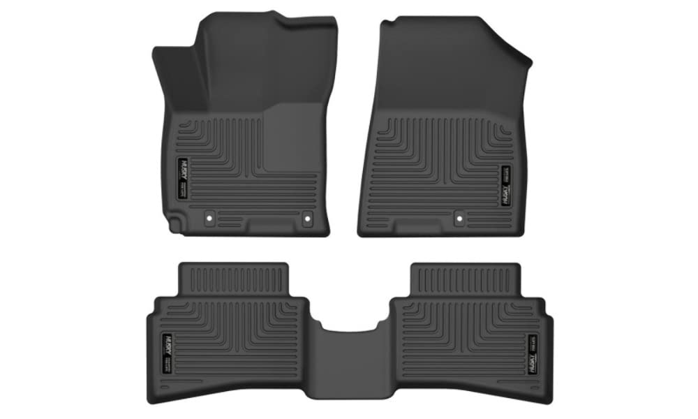 Husky Liners Weatherbeater Floor Mats | Fits 2020 - 2024 Hyundai Venue | Front & 2nd Row, 3-pc Black - 96691