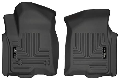 Husky Liners Weatherbeater Floor Mats | Fits 2019 - 2024 Chevrolet Silverado & GMC Sierra 1500; 2020 - 2024 Silverado/Sierra 2500/3500 Crew Cab/Double Cab | Front Row, 2-pc Black - 13211