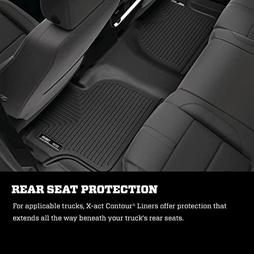 Husky Liners X-act Contour Floor Mats | Fits 2018 - 2023 Toyota Tacoma Double/Access Cab w/Auto Trans | Front Row, 2-pc Black - 53751