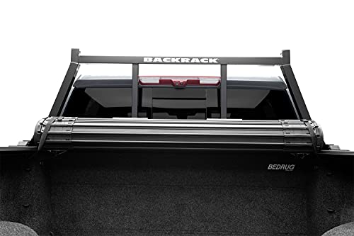 RealTruck BACKRACK Open Rack Frame Only | Black, No Drill | 14800 | Fits 2001-2024 Chevrolet/GMC Silverado/Sierra 2500/3500HD; 2017-2024 Dodge RAM 1500/2500/3500; 2004-2024 Nissan Titan & Others