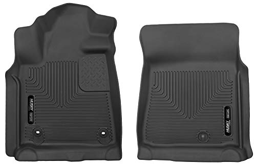 Husky Liners X-act Contour Floor Mats | Fits 2012 - 2021 Toyota Tundra CrewMax, Dbl Cab (12-17 Reg Cab), 2012 - 2022 Toyota Sequoia | Front Row, 2-pc Black - 53711