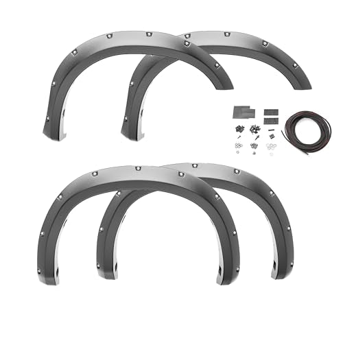 Bushwacker Pocket/Rivet Style Front & Rear Fender Flares | 4-Piece Set, Black, Smooth Finish | 20963-02 | Fits 2021-2024 Ford F-150 (Excludes Lightning)