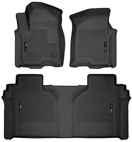 Husky Liners — Weatherbeater | Fits 2019 - 2024 Chevrolet Silverado/GMC Sierra 1500 Crew Cab, 2020 - 2024 Slv/Sra 2500/3500 Crew Cab - Front & 2nd Row - Black, 3 pcs. | 94021