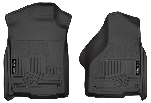 Husky Liners Weatherbeater Floor Mats | Fits 2002 - 2024 Dodge Ram 1500 (19-24 Classic Body Only) See Description for Details | Front Row, 2-pc Black - 18031