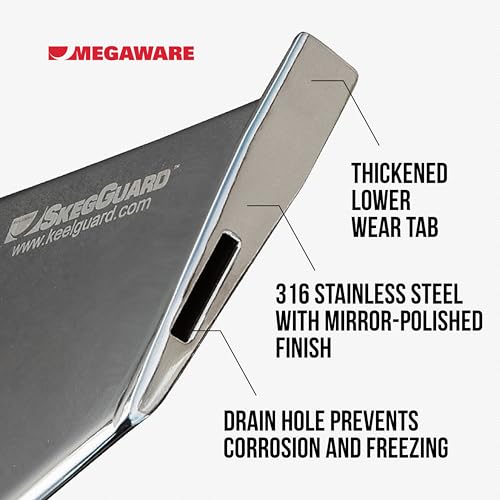 MEGAWARE KEELGUARD SkegGuard 27261 Skeg Protector with Drain Hole - Protects Against Ramp Dragging - Fits Suzuki 50AV-60AV 2014-Present, DF90T 2001-2010, DF100-115-140 (No 100BT) 2001-Present