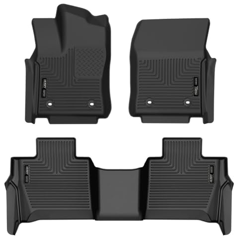 Husky Liners Weatherbeater Floor Mats | Fits 2023 - 2024 Toyota Sequoia | Front & 2nd Row, 3-pc Black - 95281