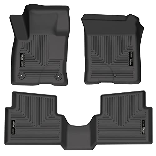 Husky Liners Weatherbeater Floor Mats | Fits 2022 - 2024 Ford Maverick (EcoBoost Gas Model Only) | Front & 2nd Row, 3-pc Black - 95051