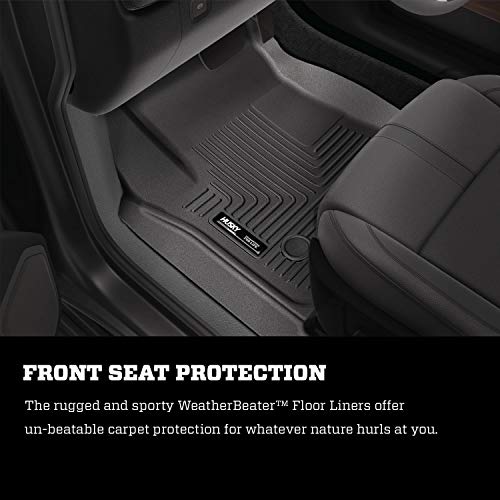 Husky Liners Weatherbeater Floor Mats | Fits 2023 - 2024 Toyota Sequoia | Front & 2nd Row, 3-pc Black - 95281