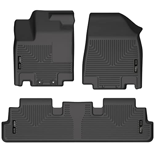 Husky Liners Weatherbeater Floor Mats | Fits 2022 - 2024 Nissan Pathfinder & Infinity QX60 | Front & 2nd Row, 3-pc Black - 95701