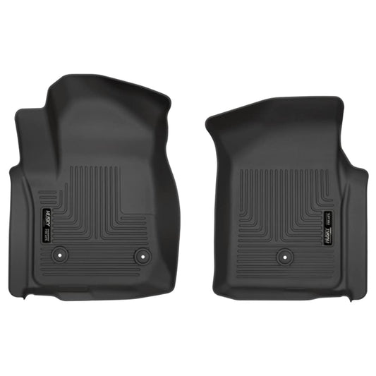 Husky Liners Weatherbeater Floor Mats | Fits 2019 - 2024 Chevrolet Silverado/GMC Sierra 1500, 2020 - 2024 Silverado/Sierra 2500HD, 3500HD (Std Cab) Front Liners | Front Row, 2-pc Black - 13201