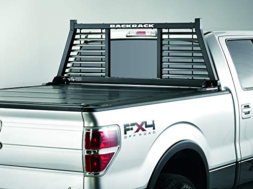 RealTruck BACKRACK Half Louvered Rack Frame Only | Black, No Drill | 147LV | Fits 1999-2024 Ford F-250/F-350/F-450; 2017-2024 Ford F-550