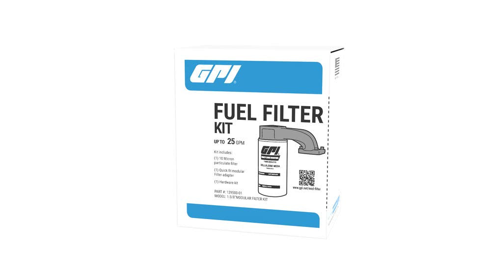 GPI - Quick-Fit Filter Adapter Kit for G20 Fuel Transfer Pump,10 Micron Particulate Filter, Quick-Fit Modular Filter Adapter (GPI Genuine Accessory 129500-01)