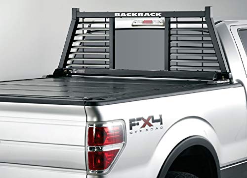 RealTruck BACKRACK Half Louvered Rack Frame Only | Black, No Drill | 149LV | Fits 2019-2023 Chevrolet/GMC Silverado/Sierra 1500; 2008-2019 & 2022-2024 Toyota Tundra; 2004-2024 Ford F-150 & Others