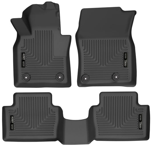 Husky Liners Weatherbeater Floor Mats | Fits 2019 - 2023 Mazda 3 (Hatchback & Sedan) | Front & 2nd Row, 3-pc Black - 95121