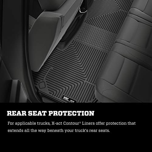 Husky Liners X-act Contour Floor Mats | Fits 2009 - 2024 Dodge Ram 1500 (19-24 Classic Body Only) 2010 - 2018 Dodge Ram 2500/3500 Mega/Crew Cab | Front Row, 2-pc Black - 53511