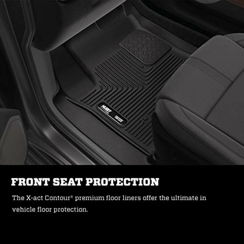 Husky Liners X-act Contour Floor Mats | Fits 2022 - 2024 Nissan Pathfinder & Infinity QX60 | Front Row, 2-pc Black - 51341