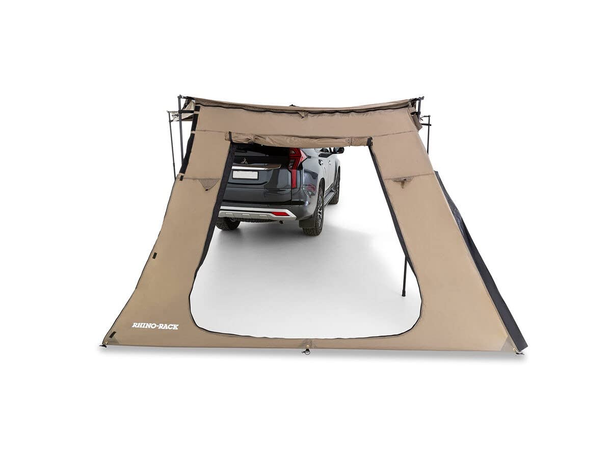 Rhino-Rack Batwing Awning Tapered Extension with Door, Also Works on Sunseeker 2.0m, Extend Your Awning Coverage or Create an Awning Room, UPF50+ Protection, Waterproof, Tear Resistant, Tan (33112)