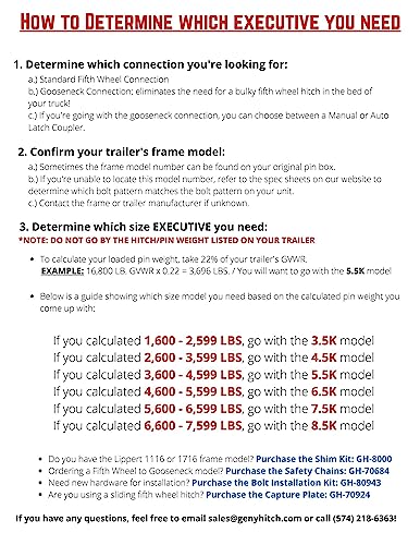 GEN-Y Hitch GH-8055AL Executive Torsion-Flex SnapLatch Fifth Wheel to Gooseneck 2 5/16" Coupler, 2.5K - 4.5K Pin Weight, 30K Towing - Check Fitment Chart