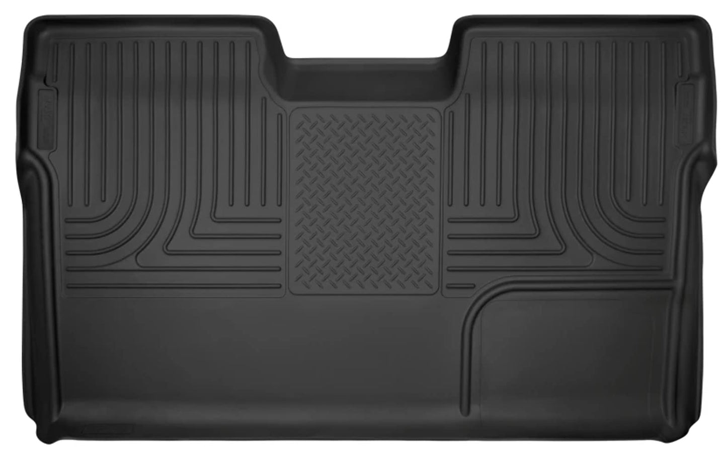 Husky Liners X-act Contour Floor Mats | Fits 2009 - 2014 Ford F-150 SuperCrew (Full Coverage) | 2nd Row, 1-pc Black - 53391