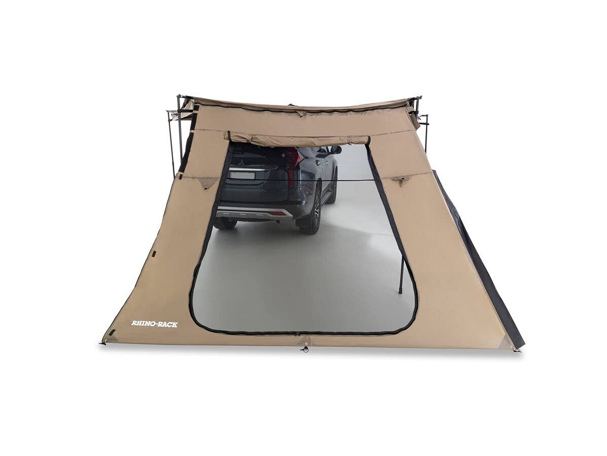 Rhino-Rack Batwing Awning Tapered Extension with Door, Also Works on Sunseeker 2.0m, Extend Your Awning Coverage or Create an Awning Room, UPF50+ Protection, Waterproof, Tear Resistant, Tan (33112)