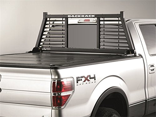 RealTruck BACKRACK Half Louvered Rack Frame Only | Black, No Drill | 147LV | Fits 1999-2024 Ford F-250/F-350/F-450; 2017-2024 Ford F-550