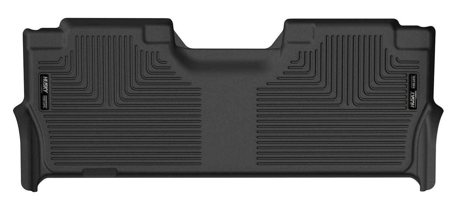 Husky Liners X-act Contour Floor Mats | Fits 2021 - 2024 Ford F-150 SuperCrew w/Fold Flat Storage; 2017 - 2024 Ford F-250/F-350/F-450 SuperCrew | 2nd Row, 1-pc Black - 53381