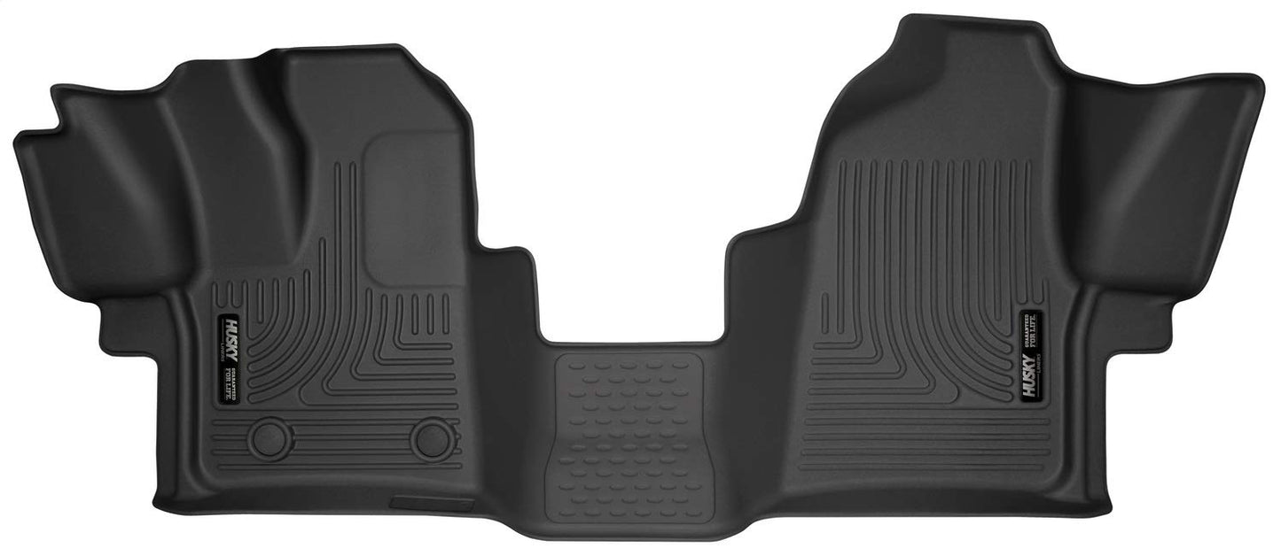 Husky Liners X-act Contour Floor Mats | Fits 2015 - 2021 Ford Transit 150/250/350/350HD w/Carpet Flooring | Front Row, 2-pc Black - 53481