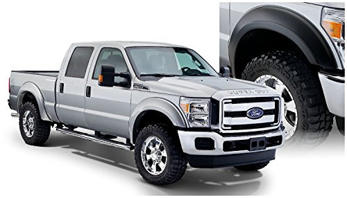 Bushwacker Extend-A-Fender Extended Front & Rear Fender Flares | 4-Piece Set, Black, Smooth Finish | 20932-02 | Fits 2011-2016 Ford F-250, F-350 Super Duty (Excludes Dually)