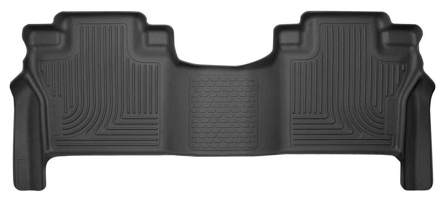 Husky Liners X-act Contour Floor Mats | Fits 2017 - 2024 Nissan Titan Crew Cab Pickup, 2016 - 2024 Nissan Titan XD Crew Cab Pickup | 2nd Row, 1-pc Black - 55461