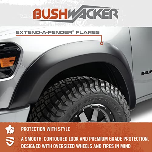 Bushwacker Extend-A-Fender Extended Front & Rear Fender Flares | 4-Piece Set, Black, Smooth Finish | 20936-02 | Fits 2015-2017 Ford F-150 Styleside (Excludes Models with Tech Package)