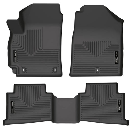 Husky Liners Weatherbeater Floor Mats | Fits 2021 - 2024 Kia Seltos | Front & 2nd Row, 3-pc Black - 95801