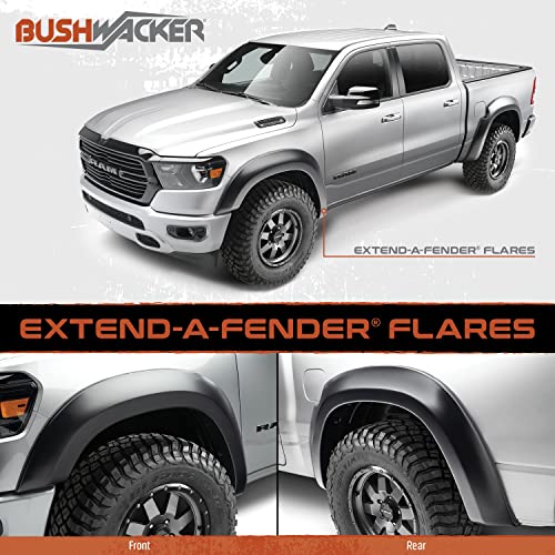 Bushwacker Extend-A-Fender Extended Front & Rear Fender Flares | 4-Piece Set, Black, Smooth Finish | 20936-02 | Fits 2015-2017 Ford F-150 Styleside (Excludes Models with Tech Package)