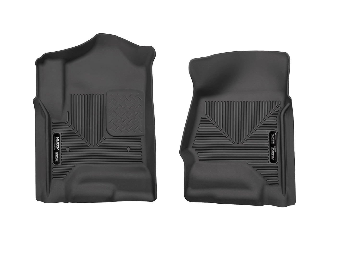 Husky Liners Weatherbeater Floor Mats | Fits 2015 - 2020 Escalade, ESV, Tahoe, Yukon, Suburban, 14 - 19 Silverado/GMC Sierra 1500 (& more) | Front Row, 2-pc Black - 18231