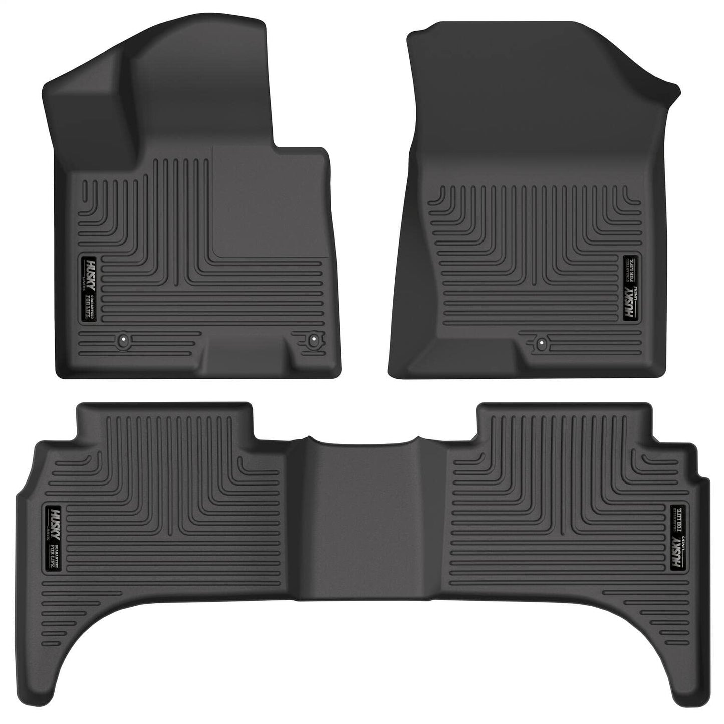 Husky Liners Weatherbeater Floor Mats | Fits 2022 - 2024 Hyundai Santa Cruz | Front & 2nd Row, 3-pc Black - 95531