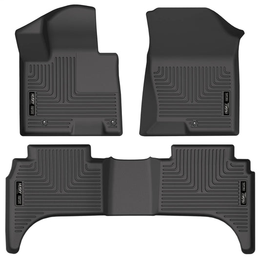 Husky Liners Weatherbeater Floor Mats | Fits 2022 - 2024 Hyundai Santa Cruz | Front & 2nd Row, 3-pc Black - 95531