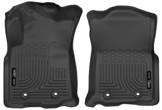 Husky Liners Weatherbeater Floor Mats | Fits 2018 - 2023 Toyota Tacoma, (Standard Transmission, Crew, Double Cab, Access Cab) | Front Row, 2-pc Black - 13981