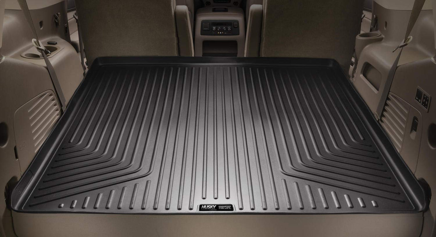 Husky Liners Weatherbeater Cargo Liner | Fits 2017 - 2023 GMC Acadia Behind (Excludes All Terrain Model) (Fits to Back of 2nd Row Over Folded Flat 3rd Row) | Cargo, 1-pc Black - 28141