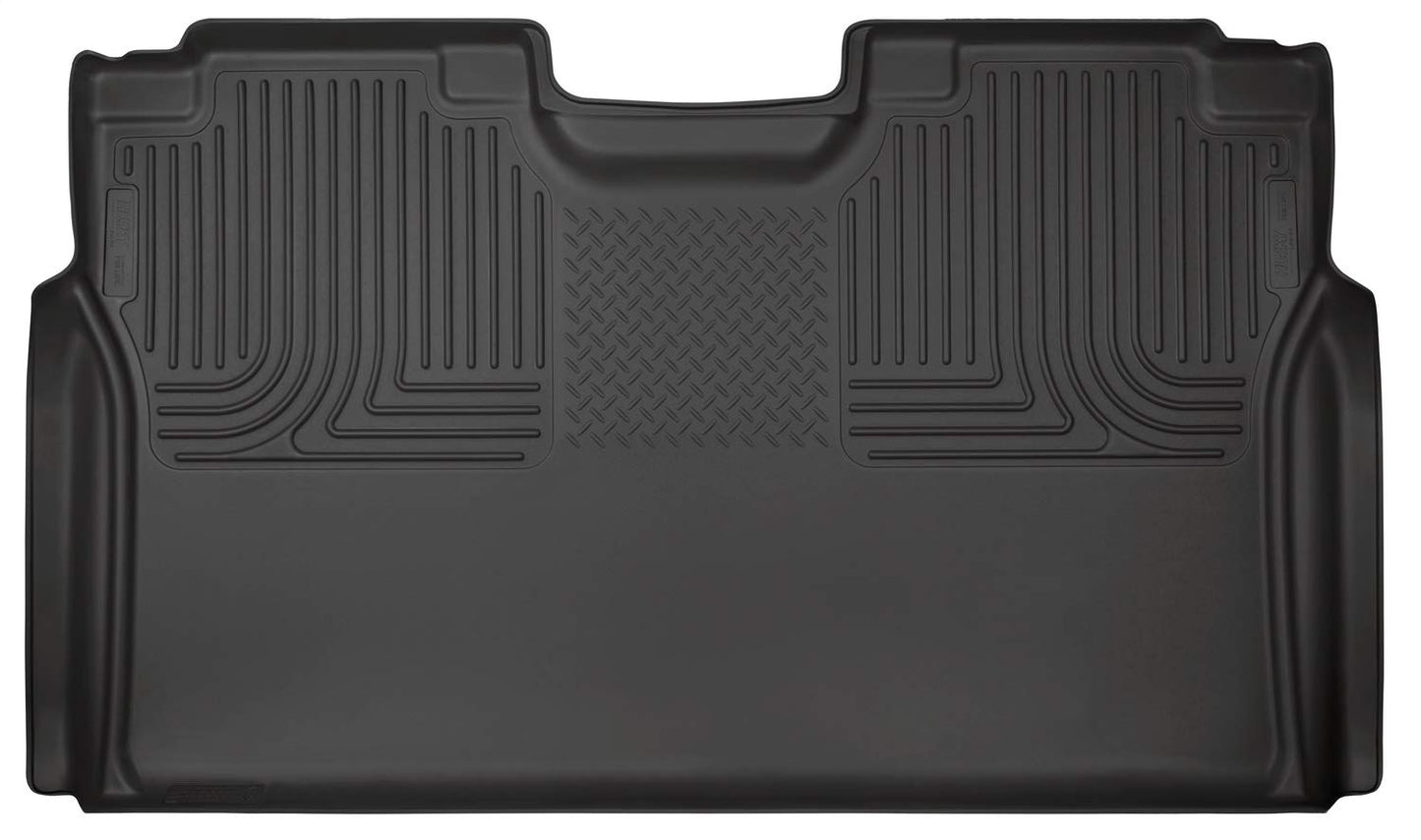 Husky Liners Weatherbeater Floor Mats | Fits 2015 - 2024 Ford F-150 (Includes 2022-2024 Lightning Models); 2017 - 2024 Ford F-250/F-350 SuperCrew & more (See Description) | 2nd Row, 1-pc Black - 19371