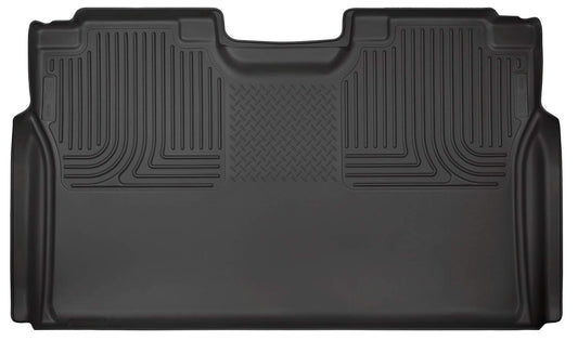 Husky Liners Weatherbeater Floor Mats | Fits 2015 - 2024 Ford F-150 (Includes 2022-2024 Lightning Models); 2017 - 2024 Ford F-250/F-350 SuperCrew & more (See Description) | 2nd Row, 1-pc Black - 19371