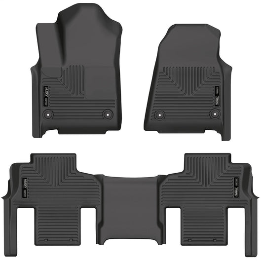 Husky Liners Weatherbeater Floor Mats | Fits 2022 - 2024 Jeep Grand Wagoneer w/2nd Row Bucket Seats | Front & 2nd Row, 3-pc Black - 99111