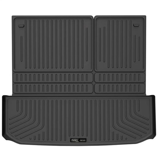 Husky Liners Weatherbeater Cargo Liner | Fits 2022 - 2024 Nissan Pathfinder & Infinity QX60 (Fits to Back of 2nd Row - Folds Up & Down w/3rd Row) | Cargo, 1-pc Black - 25701