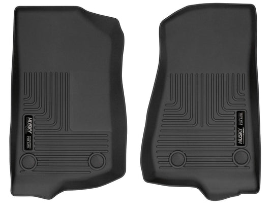 Husky Liners Weatherbeater Floor Mats | Fits 2018 - 2024 Jeep Wrangler JK/JL; 2020 - 2024 Jeep Gladiator | Front Row, 2-pc Black - 13021