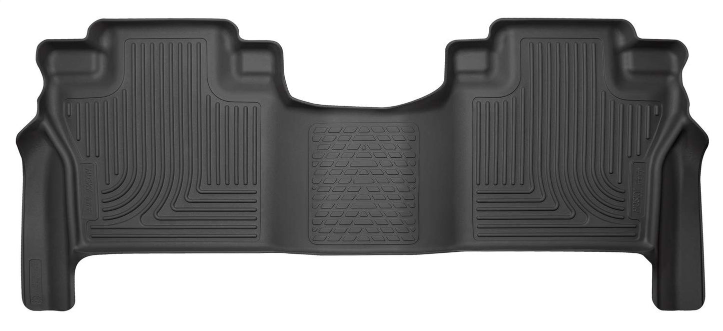 Husky Liners Weatherbeater Floor Mats | Fits 2017 - 2024 Nissan Titan, 2016 - 2024 Nissan Titan XD (Crew Cab) | 2nd Row, 1-pc Black - 14601