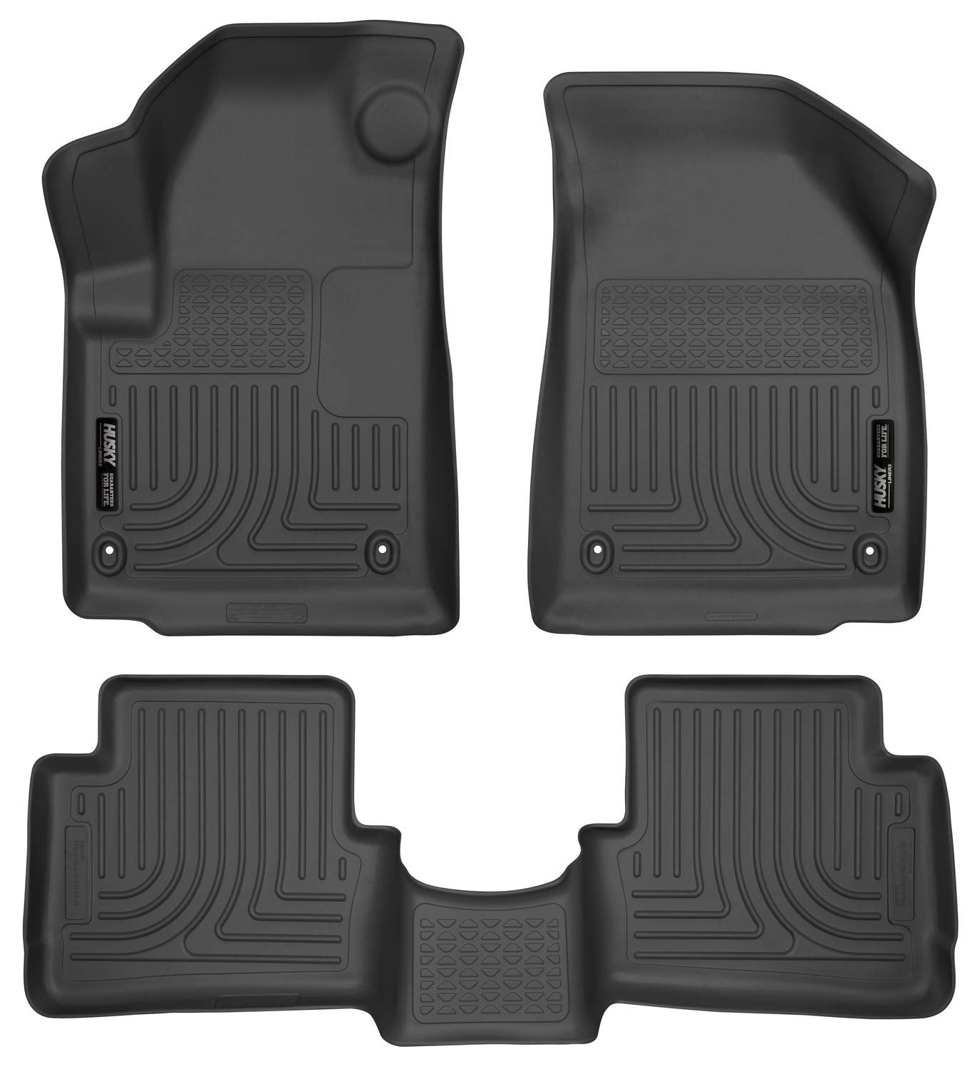 Husky Liners Weatherbeater Floor Mats | Fits 2013 - 2016 Dodge Dart | Front & 2nd Row, 3-pc Black - 99021