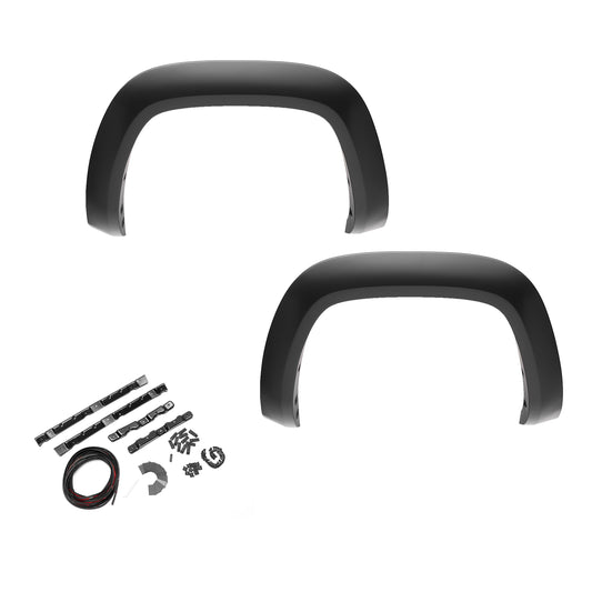 Bushwacker Extend-A-Fender Extended Rear Fender Flares | 2-Piece Set, Black, Smooth Finish | 22004-11 | Fits 1992-2014 Ford E-150, E-250, E-350 Super Duty Swinging Side Door Model